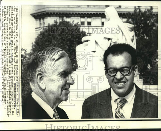 1970 Press Photo James Nabrit and Erwin Griswold outside Washington Court