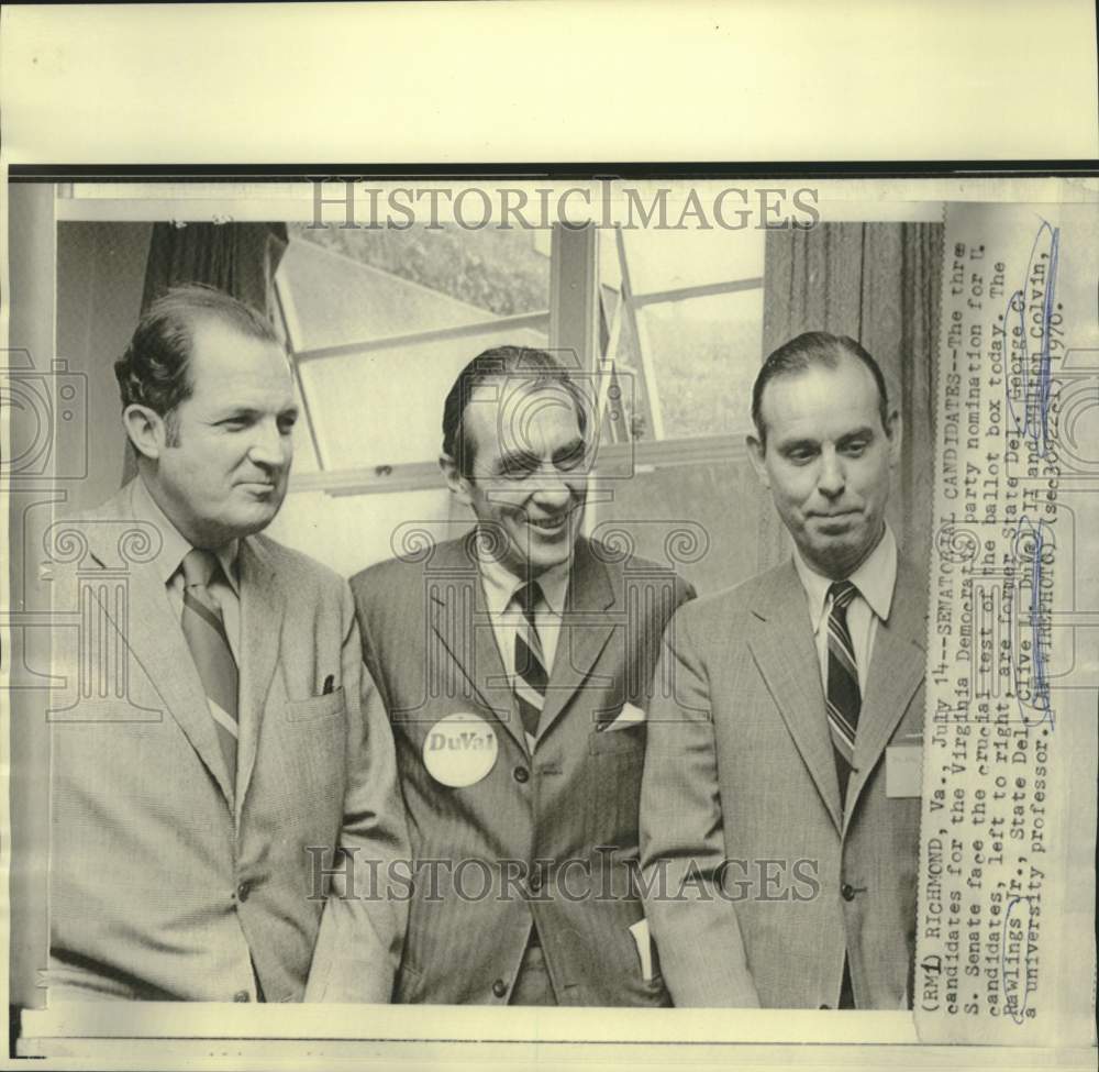 1970 Press Photo George Rawlings with other Virginia senatorial candidates