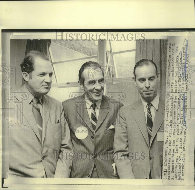 Load image into Gallery viewer, 1970 Press Photo George Rawlings with other Virginia senatorial candidates
