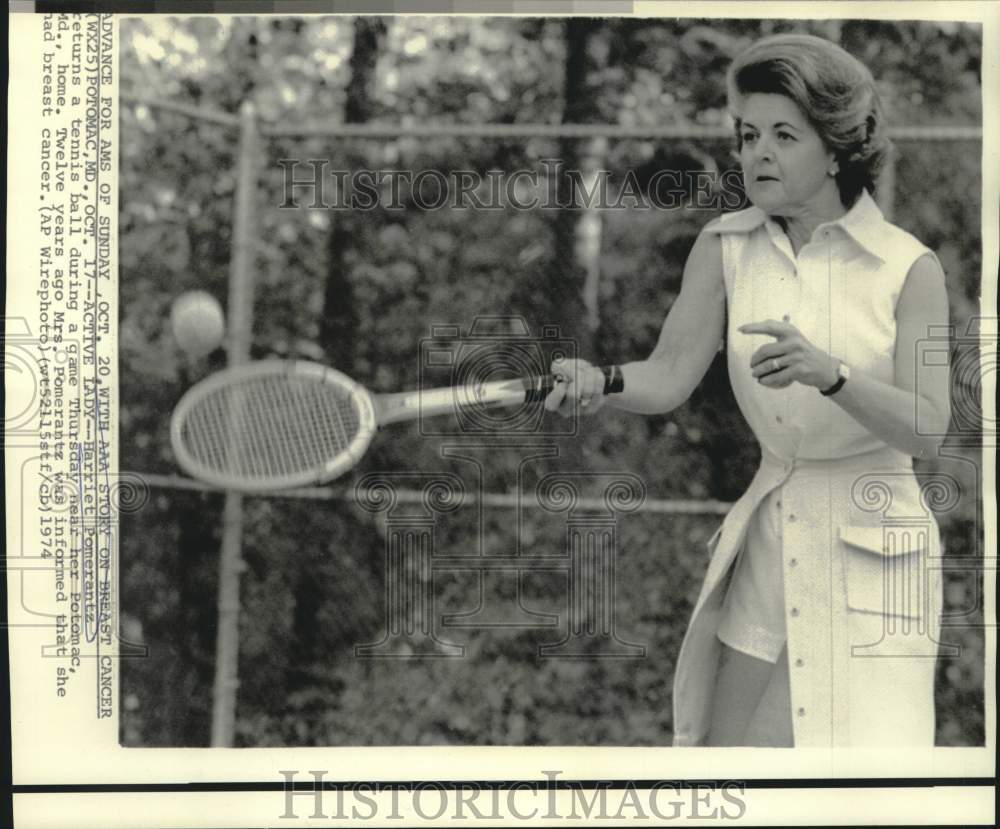 1974 Press Photo Breast Cancer survivor Harriet Pomerantz at Maryland home
