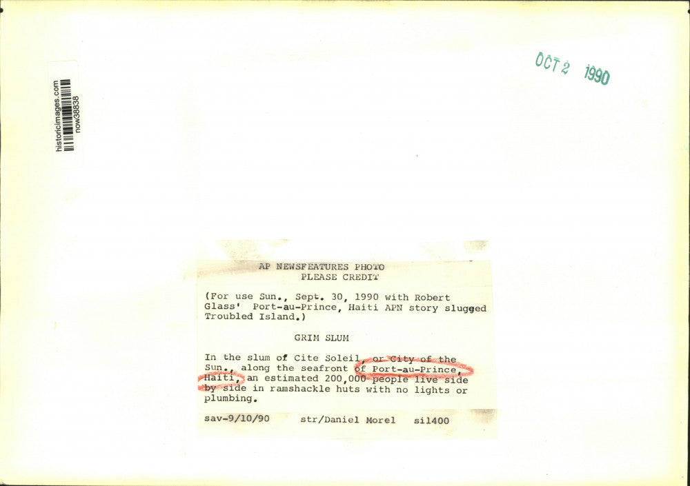 1990 Press Photo Port-au-Prince, Haiti's slum cite Soleil where 200,000 live