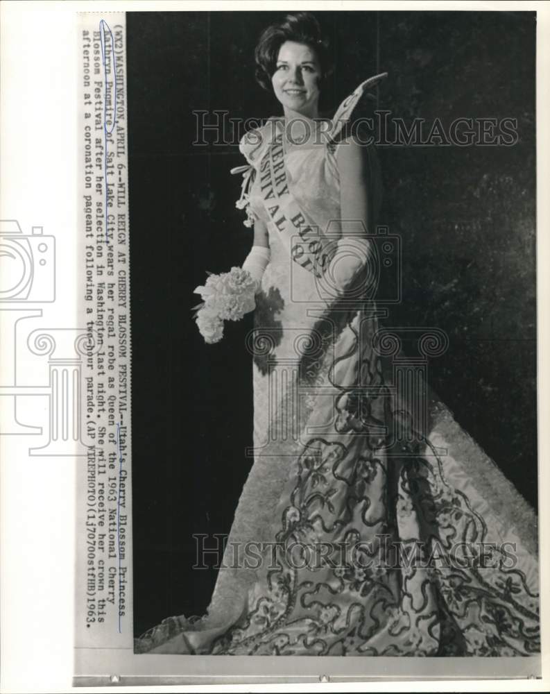 1963 Press Photo Utah&#39;s Kathryn Pugmire selected as Cherry Blossom Queen
