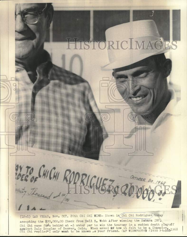 1968 Press Photo Golfer Chi Chi Rodriguez Wins Sahara Invitational, Las Vegas