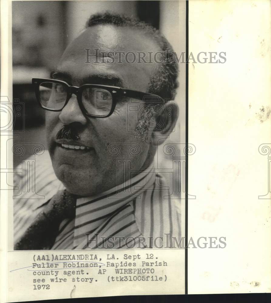 1972 Press Photo Louisiana&#39;s Rapides Parish county agent Fuller Robinson
