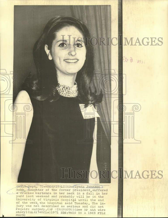 1969 Press Photo Former President Johnson's Daughter Lynda Johnson Robb