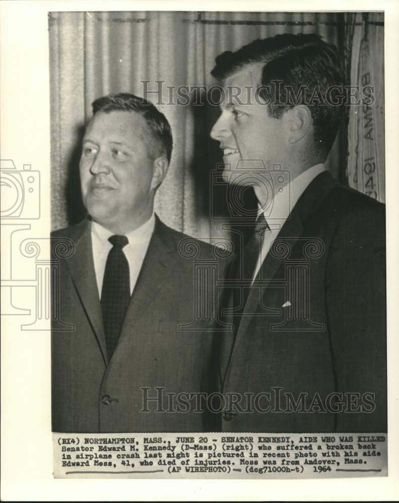 1964 Press Photo Senator Edward Kennedy with aide Edward Moss - now39055