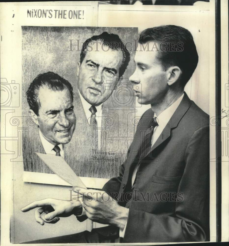 Load image into Gallery viewer, 1968 Press Photo Famous Nixon nose apparent on Ed Nixon, brother Richard Nixon
