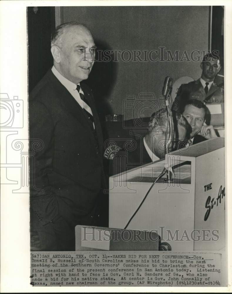 1964 Press Photo Donald Russell and other governors at Texas conference
