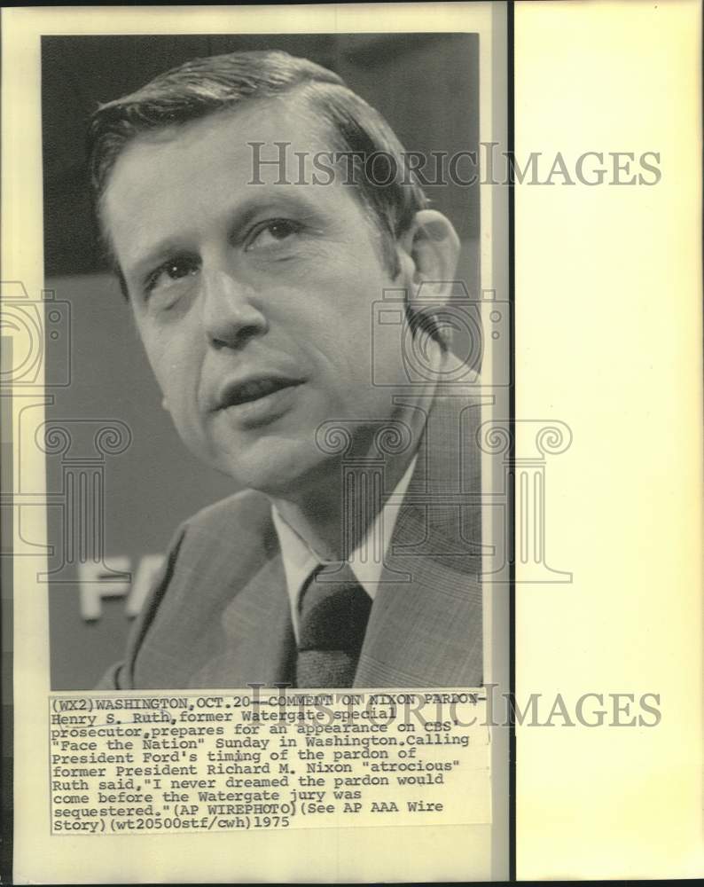 1975 Press Photo Former Watergate Special Prosecutor Henry S. Ruth - now39289