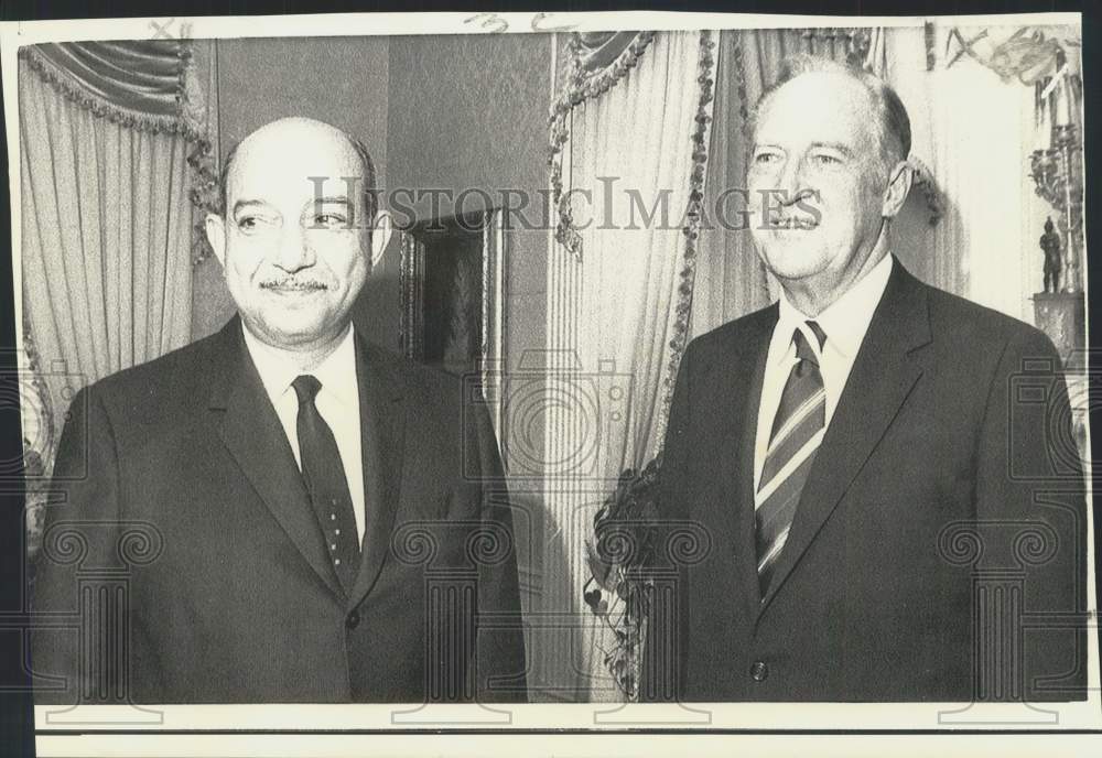 1970 Press Photo Secretary of State William Rogers & Egyptian Foreign Minister