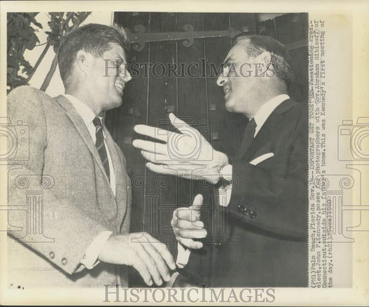 1960 Press Photo President-Elect Kennedy, Connecticut Governor Abraham Ribicoff