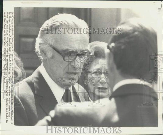 1972 Press Photo Sen. Abraham Ribicoff after a funeral service for his wife, CT.