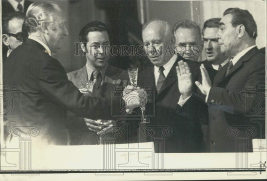 1972 Press Photo Soviet Communist party leaders entertain William Rogers, Russia