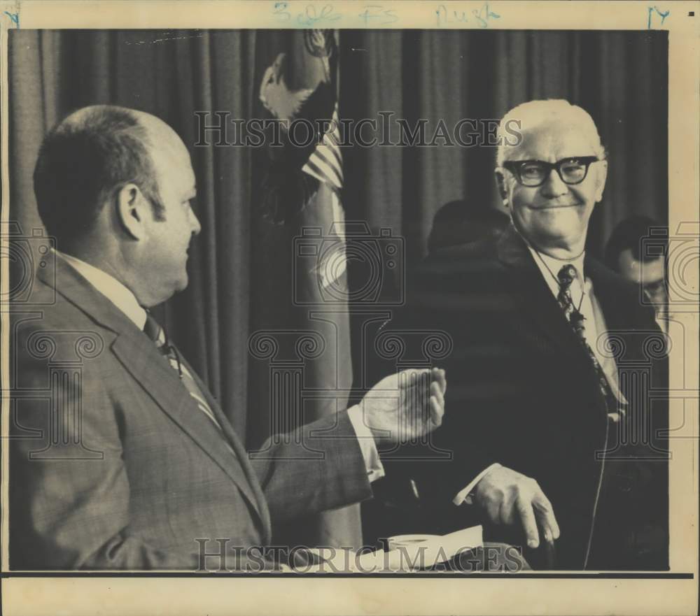 1972 Press Photo Defense Secretary Melvin Laird Introduced Deputy, Kenneth Rush