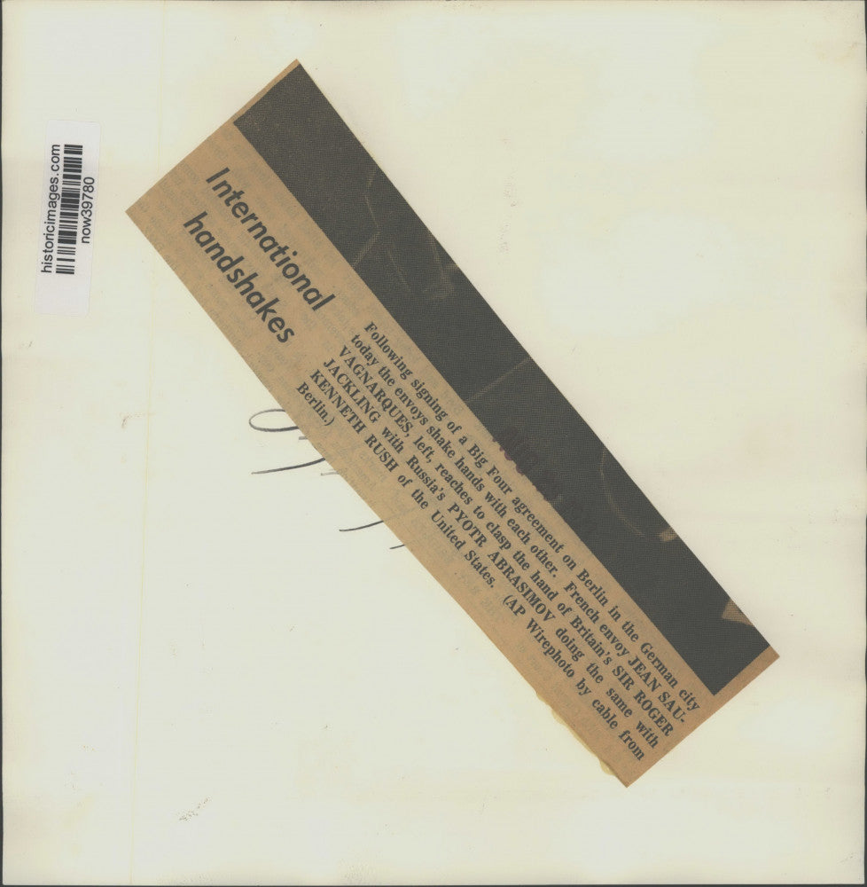 1971 Press Photo Big Four Ambassadors Shake Hands on Berlin Agreement, Berlin