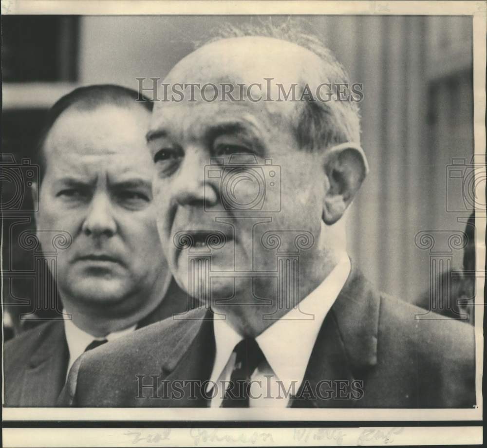 1968 Press Photo Sec. of State Dean Rusk speaks at a press conference, Wash.