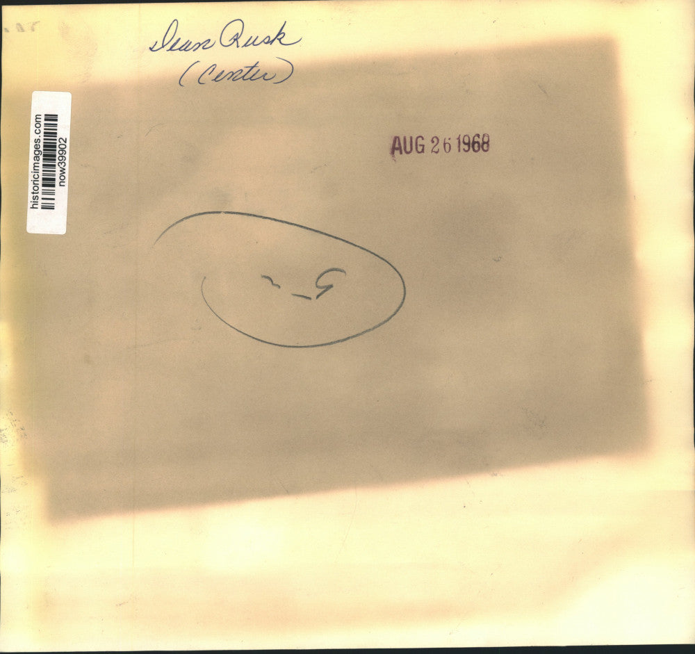 1968 Press Photo Secretary of State Dean Rusk at a meeting in Washington