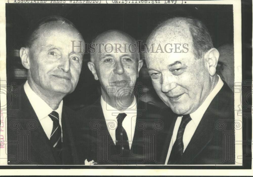 1968 Press Photo Belgian and U.S. leaders meet in Brussels for a NATO meeting