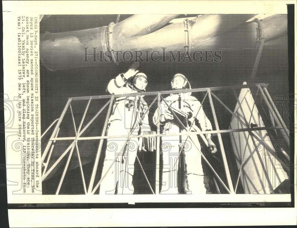 1973 Press Photo Soyuz 12 Soviet Space Mission Cosmonauts in Training