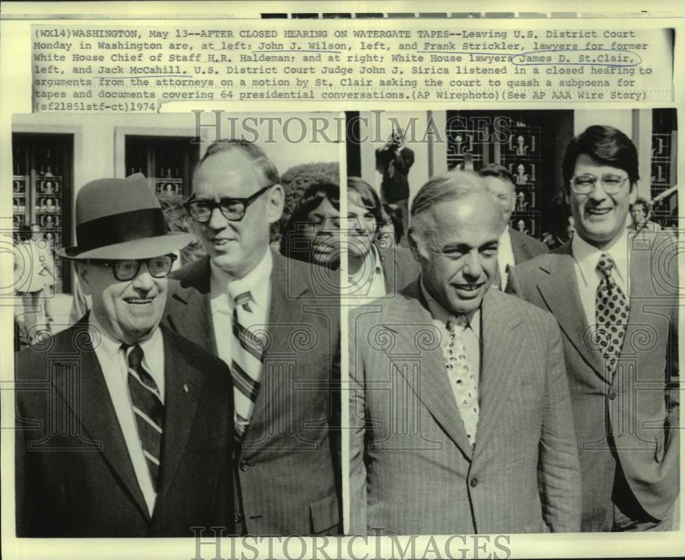 1974 Press Photo White house lawyers leave U.S. District Court, Washington