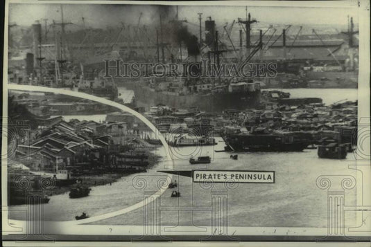 1966 Press Photo Pirate's Peninsula in Saigon Harbor, Saigon, Vietnam- Historic Images