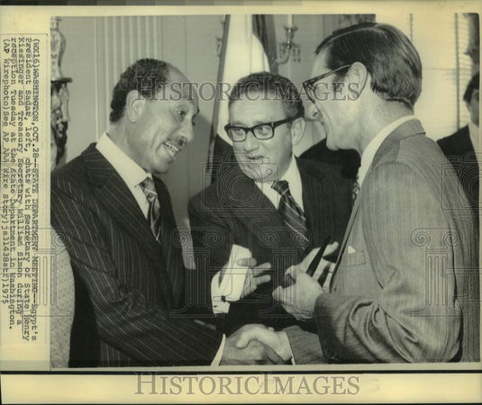 1975 Press Photo Egypt's President Sadat Attends State Department Reception