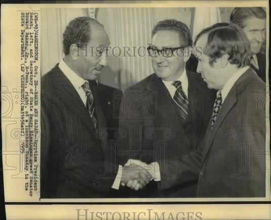 1975 Press Photo Egypt's President Anwar Sadat Attends State Department Luncheon