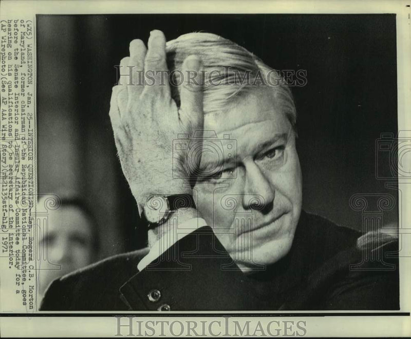 Load image into Gallery viewer, 1971 Press Photo Senate Questions Rogers Morton on Interior Secretary Nomination
