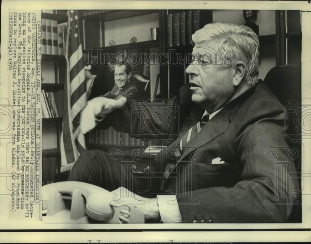 1970 Press Photo Newly Designated Interior Secretary Rogers C.B. Morton