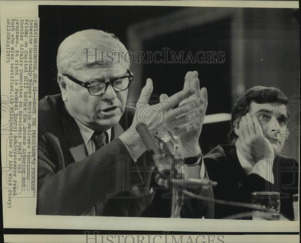 1975 Press Photo Interior, Energy Leaders Testify before Senate on Oil Programs