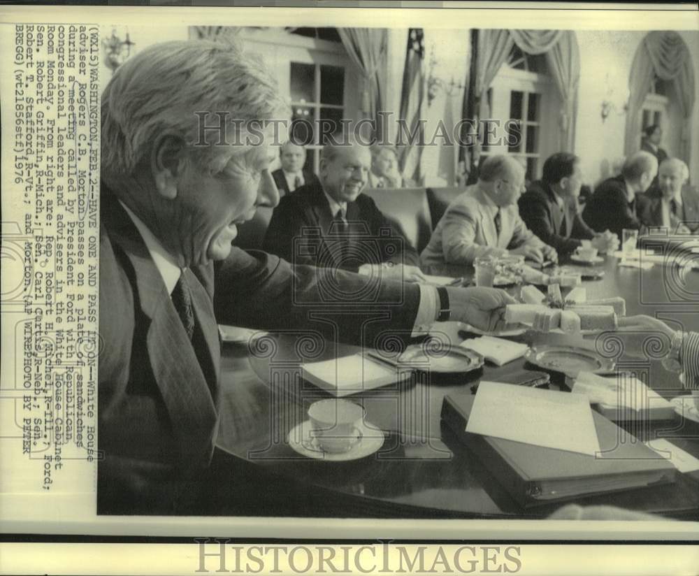 1976 Press Photo Republican Congress Members, President Ford at White House