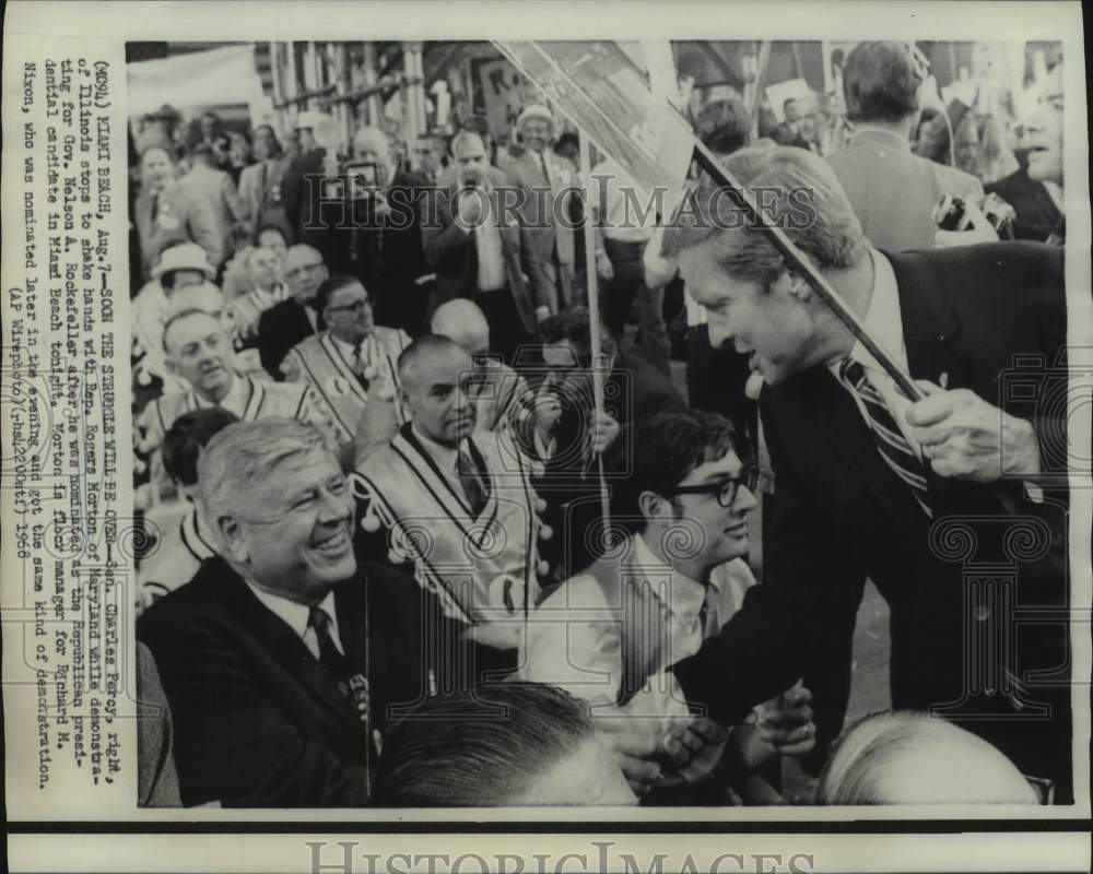 1968 Press Photo Rockefeller, Nixon Campaign Officials at Republican Convention