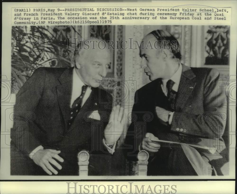1975 Press Photo West German, French Presidents Meet in Paris - now40598