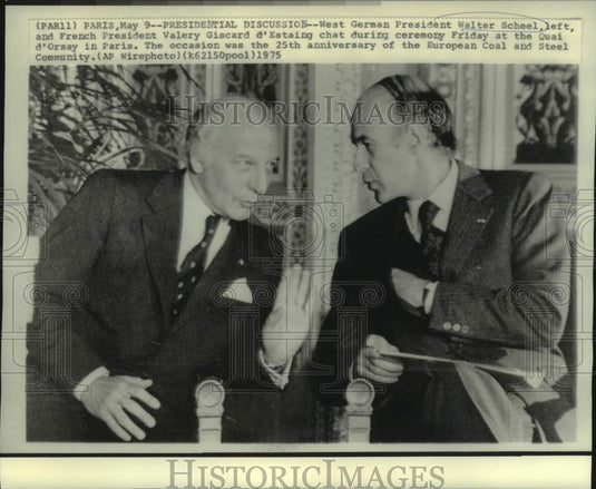 1975 Press Photo West German, French Presidents Meet in Paris - now40598