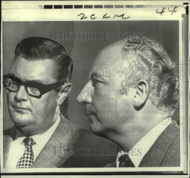Load image into Gallery viewer, 1969 Press Photo Free Democrats Heads Announce New West German Government Talks
