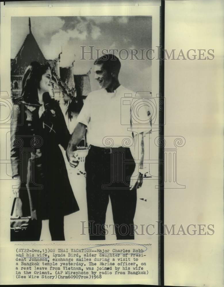 Load image into Gallery viewer, 1968 Press Photo President Johnson's Daughter Lynda Joins Husband in Thailand
