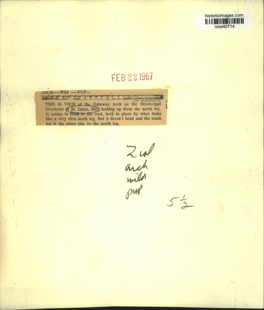 1967 Press Photo Gateway Arch in St. Louis, Missouri - now40714