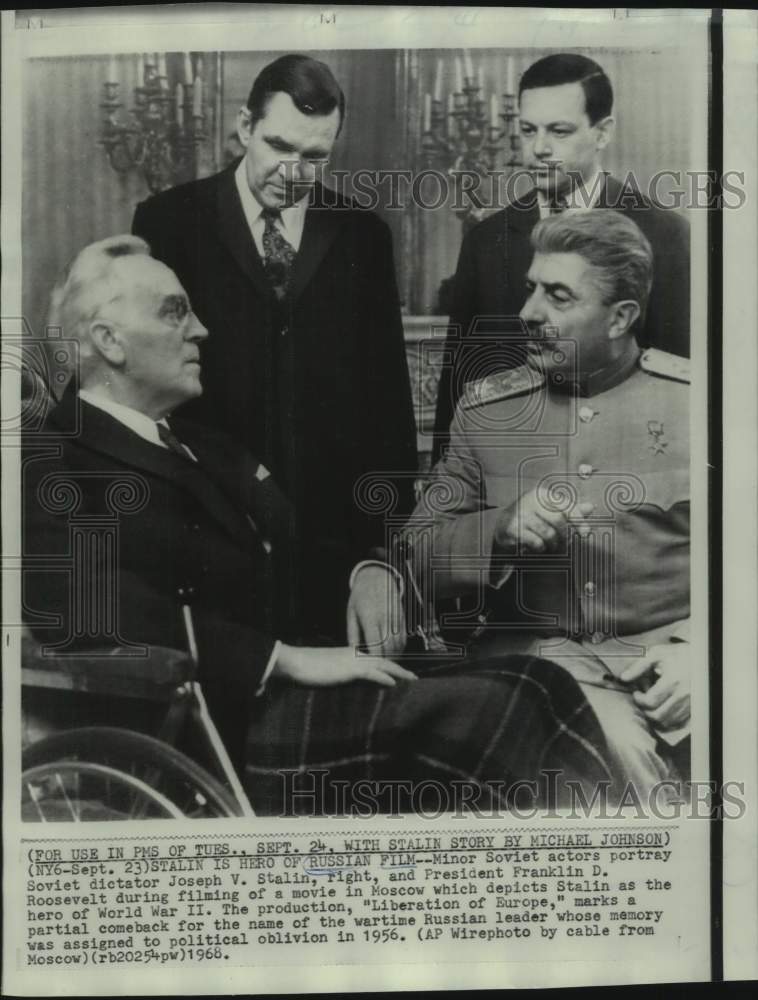 Load image into Gallery viewer, 1968 Press Photo Stars of Soviet Movie "Liberation of Europe" - now40909
