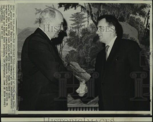 1967 Press Photo Secretary of State Rusk Meets Soviet's Andrei Gromyko, New York