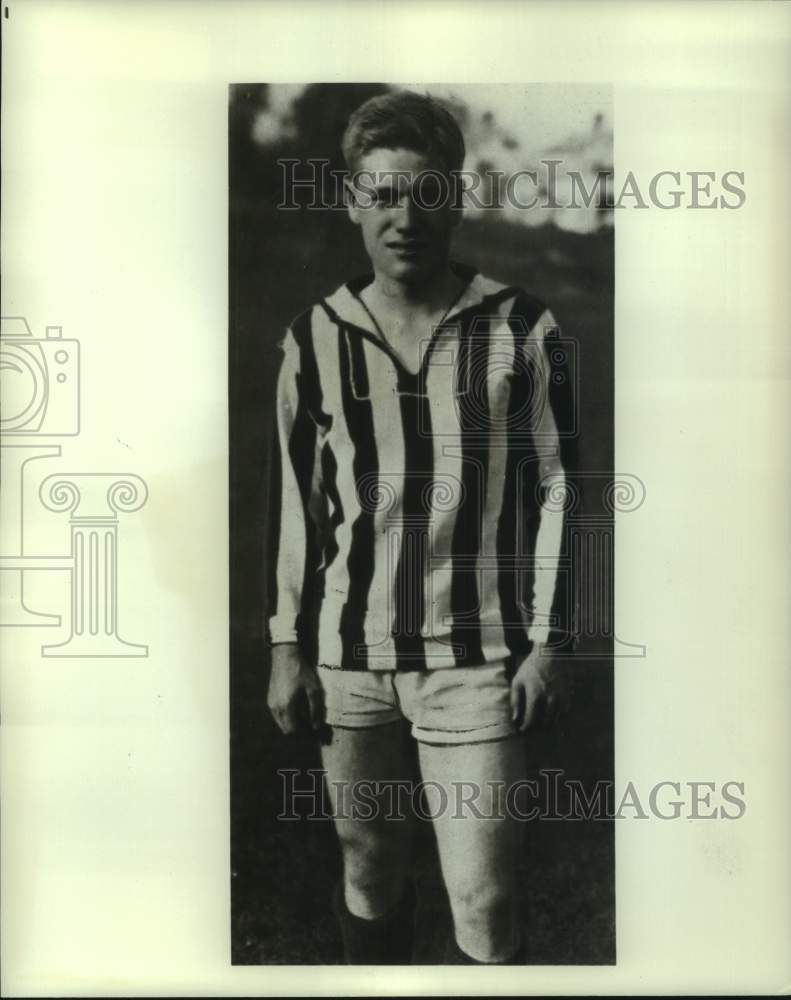 1968 Press Photo Rockefeller in 1928 in his soccer uniform at Dartmouth College.- Historic Images