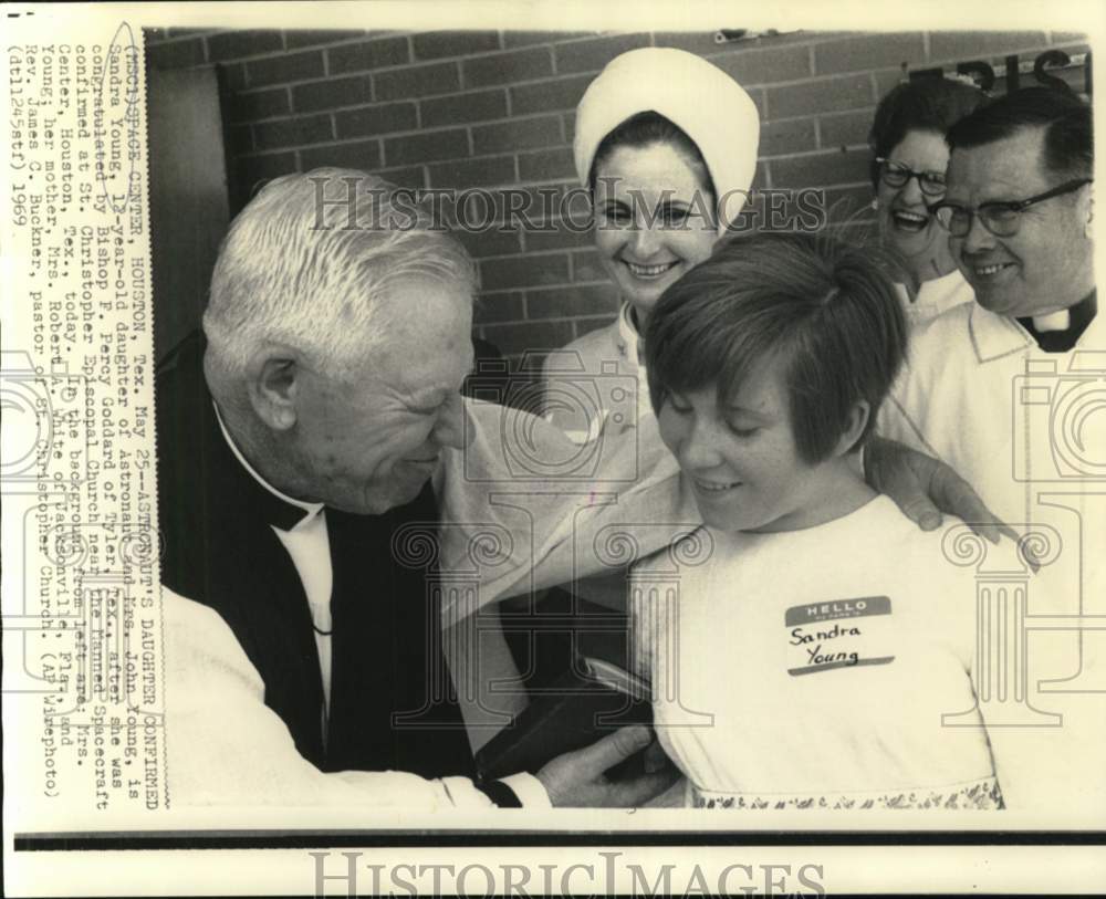 1969 Press Photo Sandra Young, astronaut&#39;s daughter, after her confirmation- Historic Images