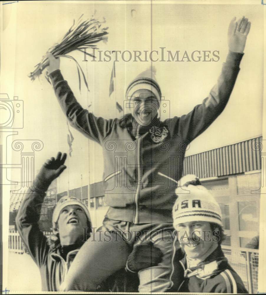 1976 Press Photo Sheila Young won gold in 500-meter speed skating, Innsbruck- Historic Images