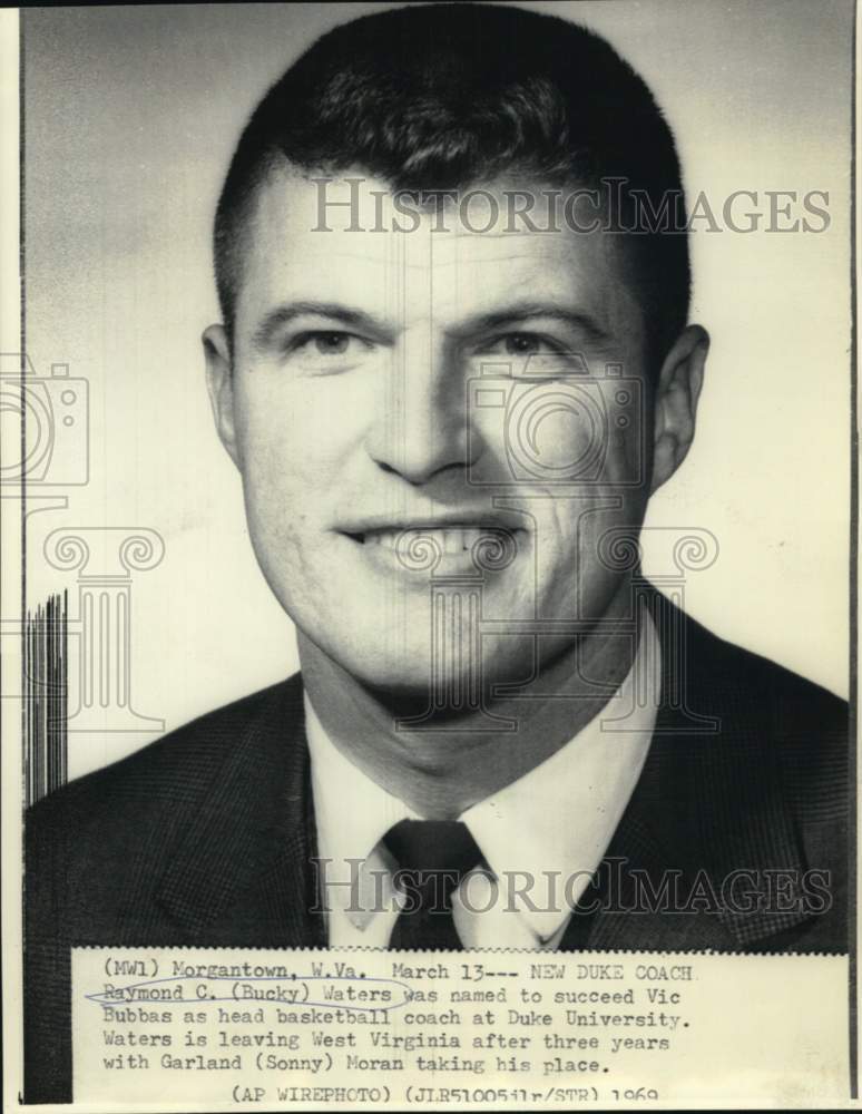 1969 Press Photo Raymond Waters as head basketball coach at Duke University- Historic Images