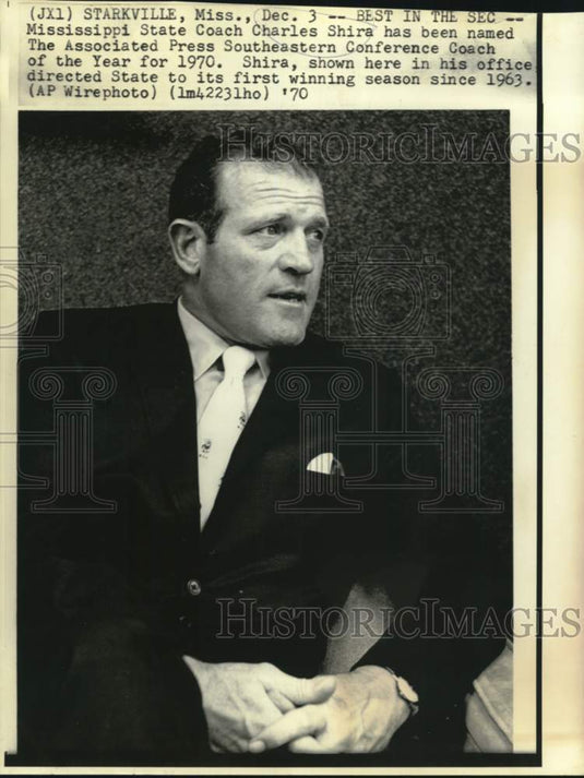 1970 Press Photo Charles Shira named AP's SEC of the Year 1970.- Historic Images