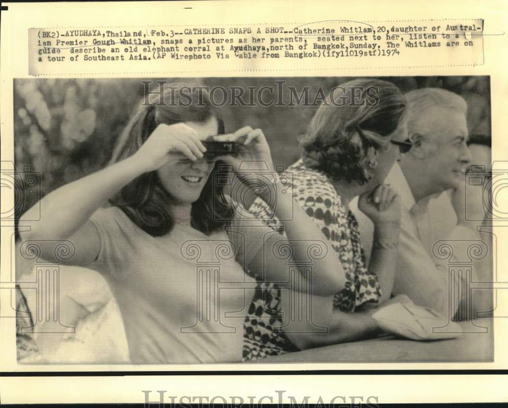 1974 Press Photo Catherine Whitlam, Australian premier's daughter, in Thailand