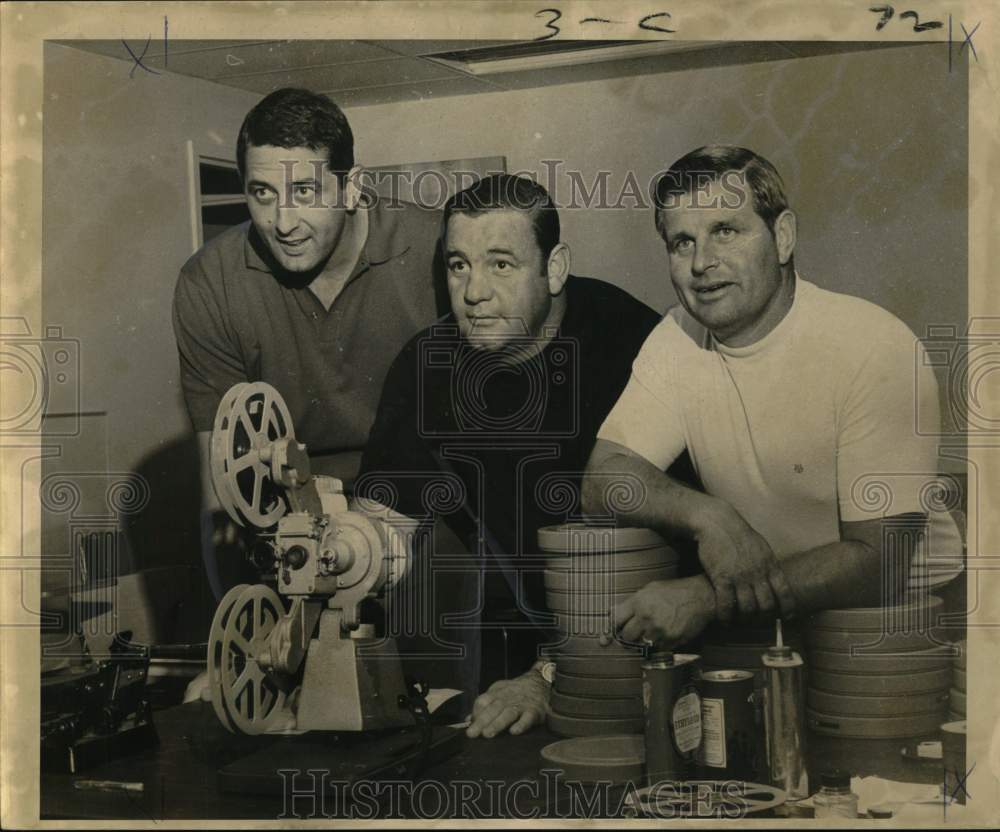 1969 Press Photo Saints Assistant Football Coaches View Movies from Rookie Camp- Historic Images