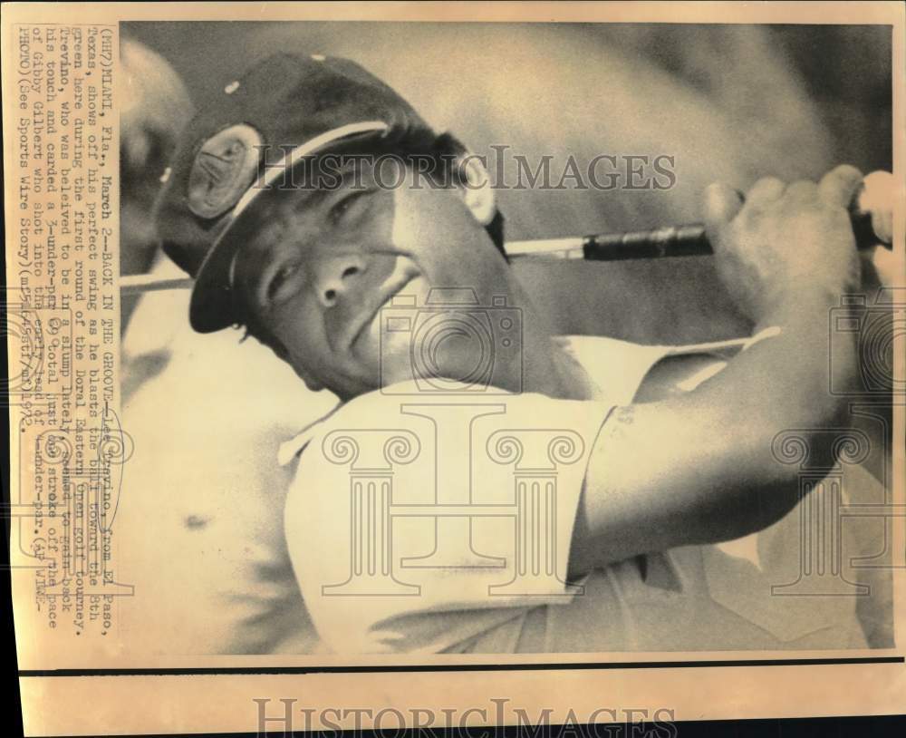 1972 Press Photo Golfer Lee Trevino in Doral Eastern Open Golf Tourney, Florida- Historic Images