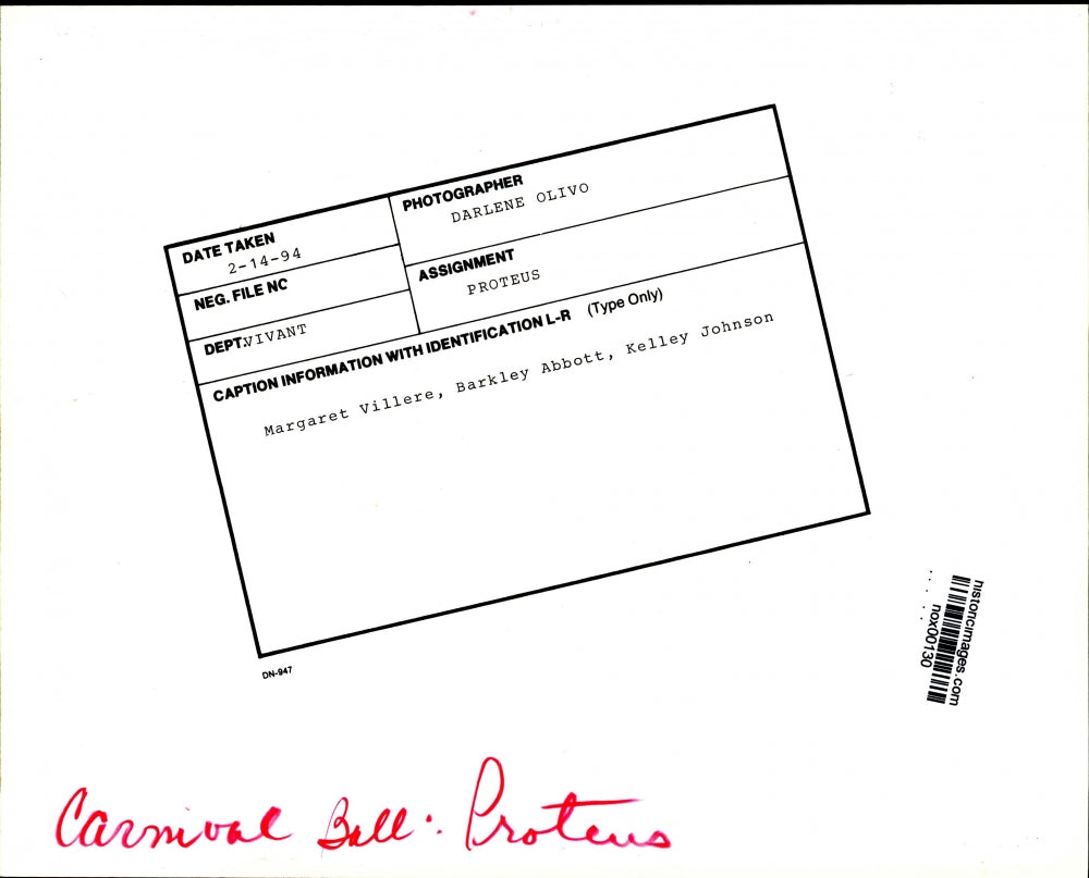 1994 Press Photo Margaret Villere Barkley Abbot & Kelley Johnson at Proteus Ball