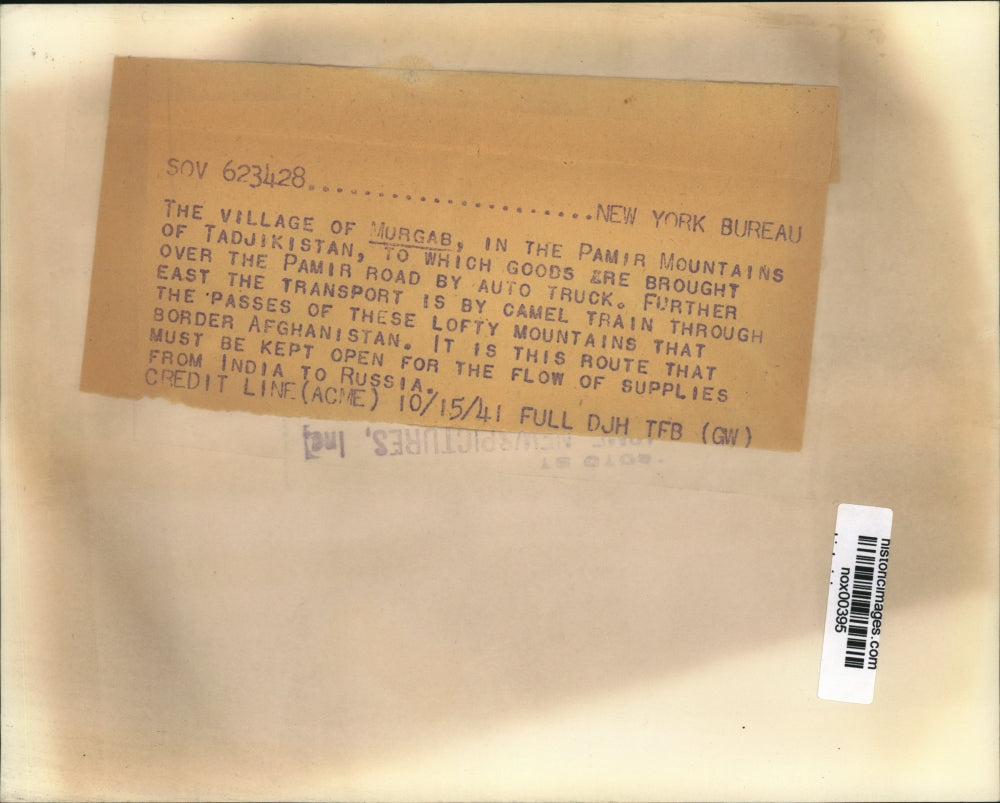 1941 Press Photo The village Murgab in the Pamir Mountains of Tadjikistan