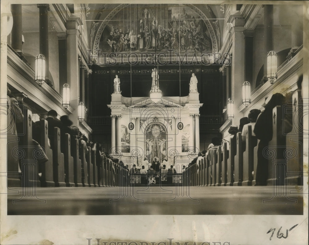 1963 Press Photo St. Louis Cathedral during ordination of priests, New Orleans- Historic Images